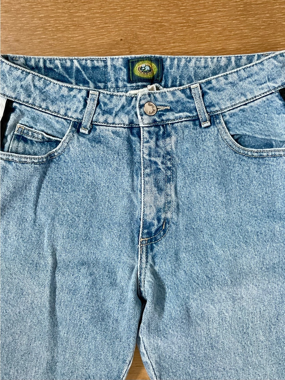 VTG Paris Blues Originals Y2K Side Stripe Flare Jeans Light Wash Juniors Size 7 - Picture 3 of 11